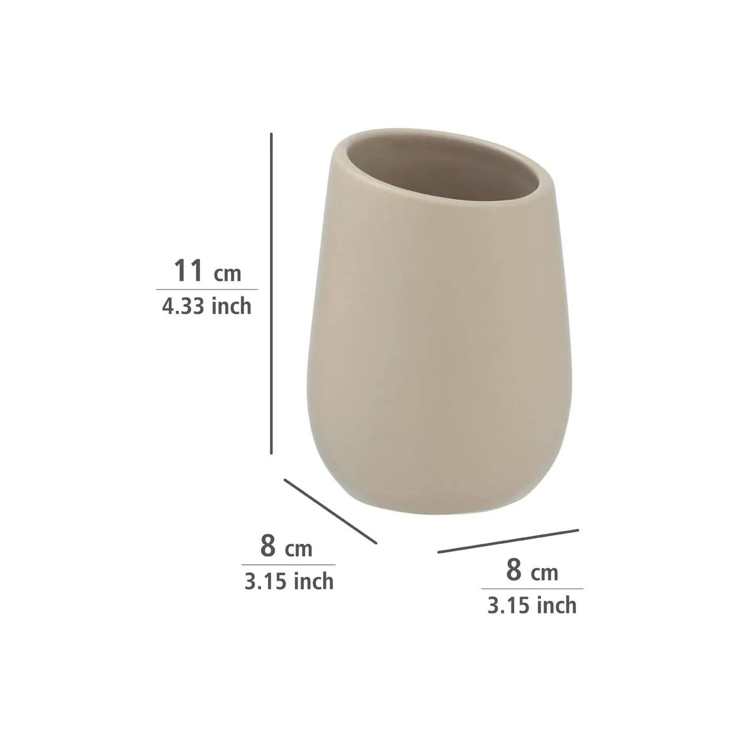 Bicchiere Porta Spazzolino Ceramica Badi Beige