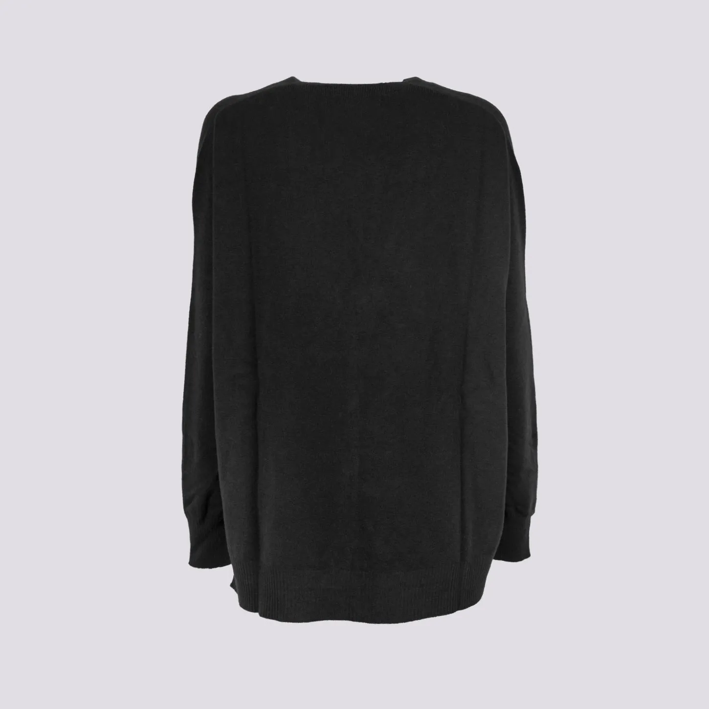 CARDIGAN OVER CON BOTTONI IN MADREPERLA NERO