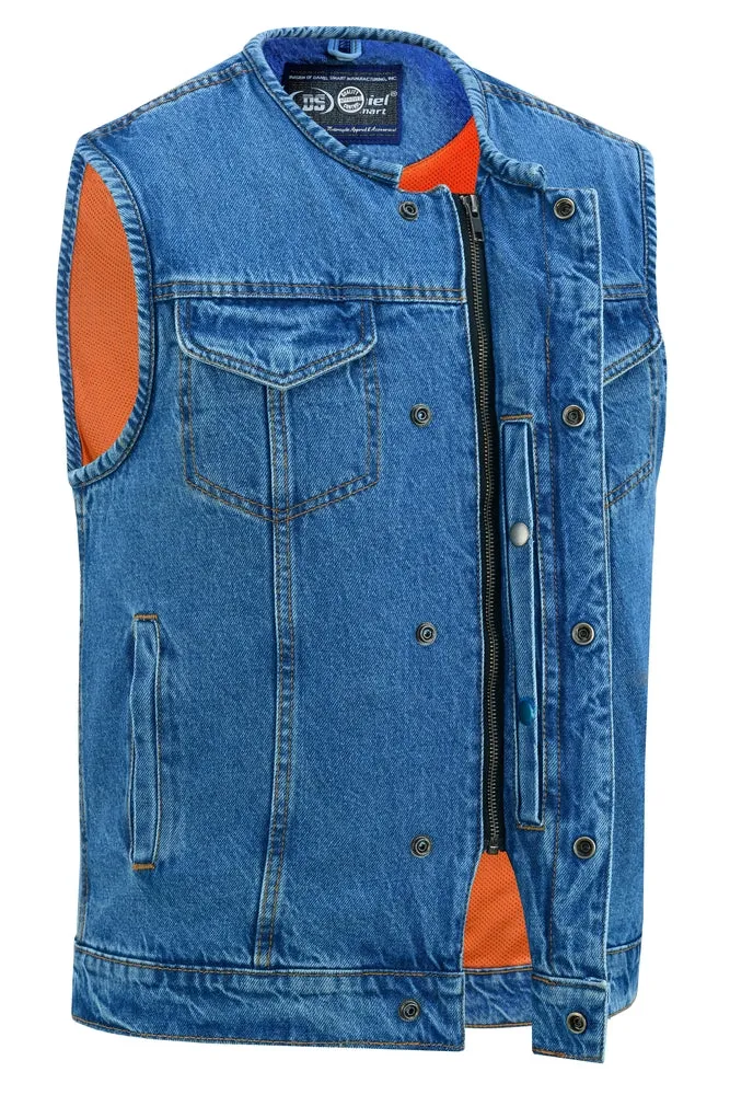 Daniel Smart Concealed Snaps, Denim Material, Hidden Zipper, w/o Collar