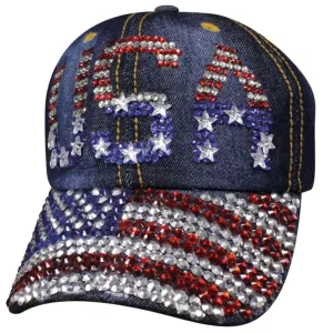 Daniel Smart Denim USA Bling Cap, Blue