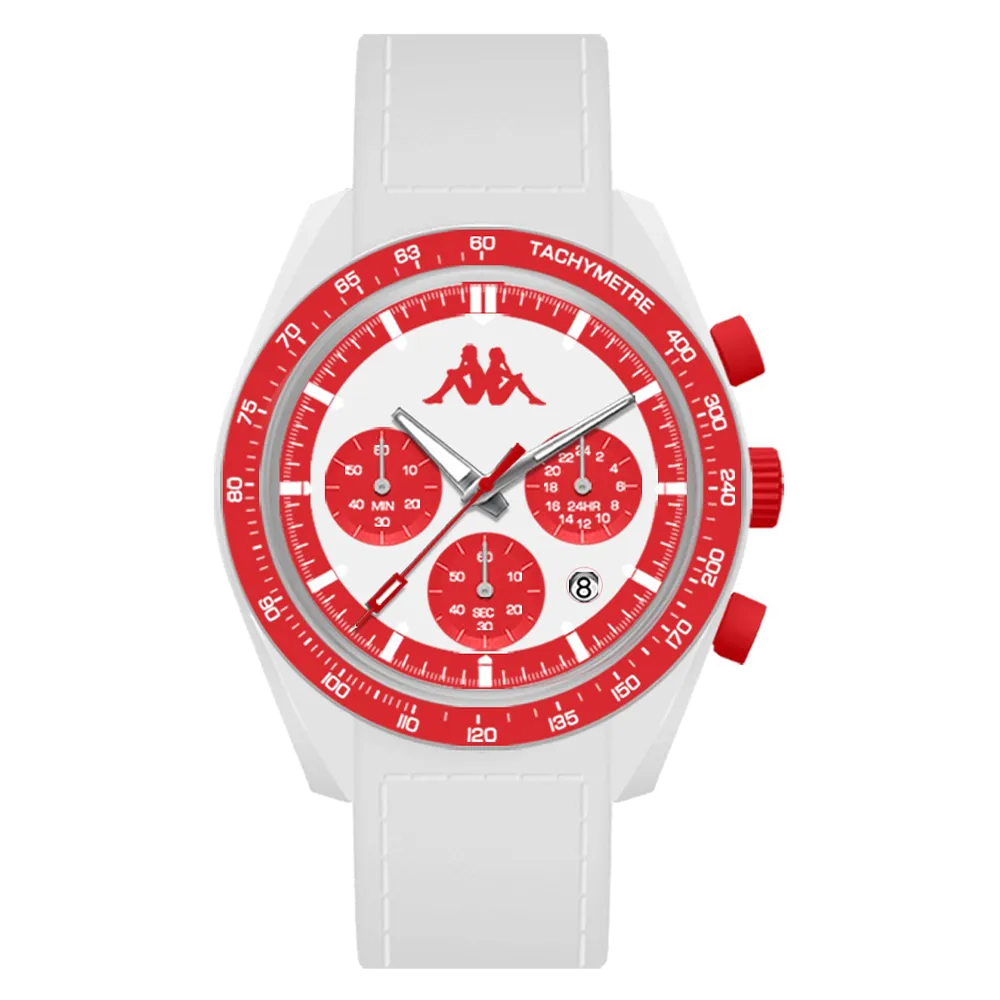 Kappa Rush Bianco e Rosso - 45 mm