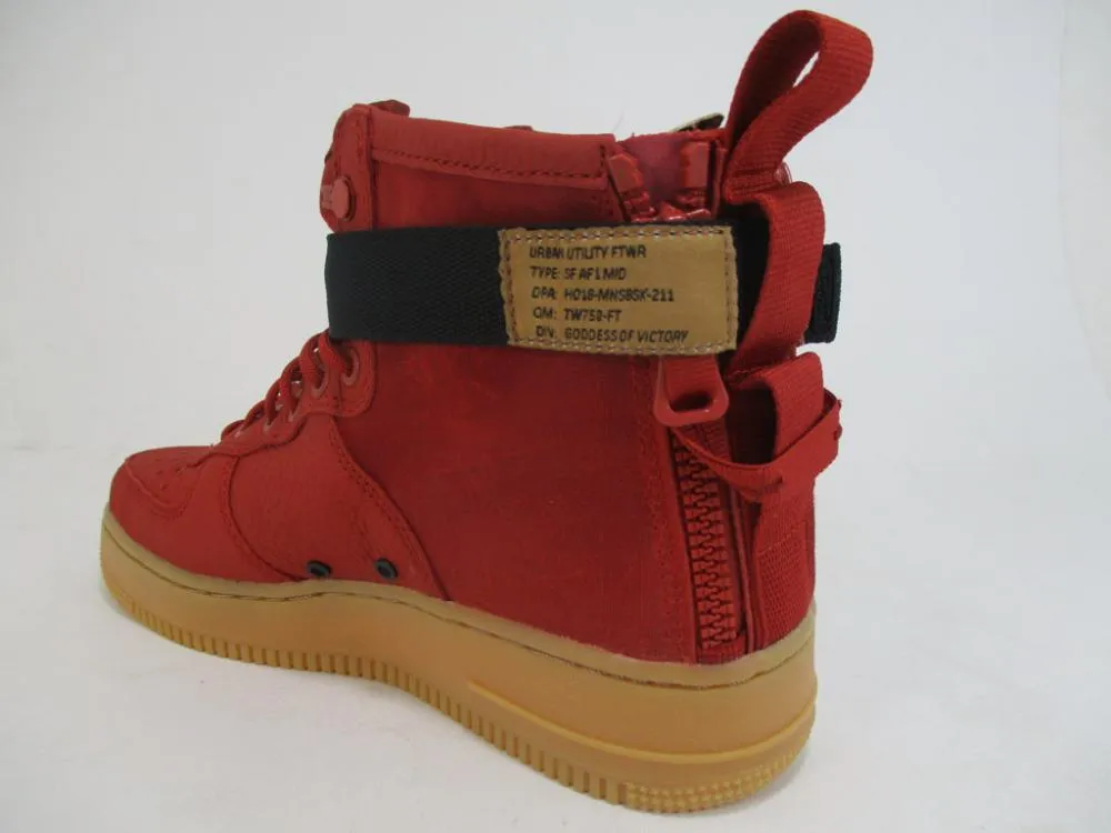 Nike high shoe in leather and canvas SF Air Force 1 Mid 917753 600 dune red