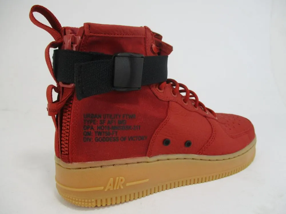 Nike high shoe in leather and canvas SF Air Force 1 Mid 917753 600 dune red