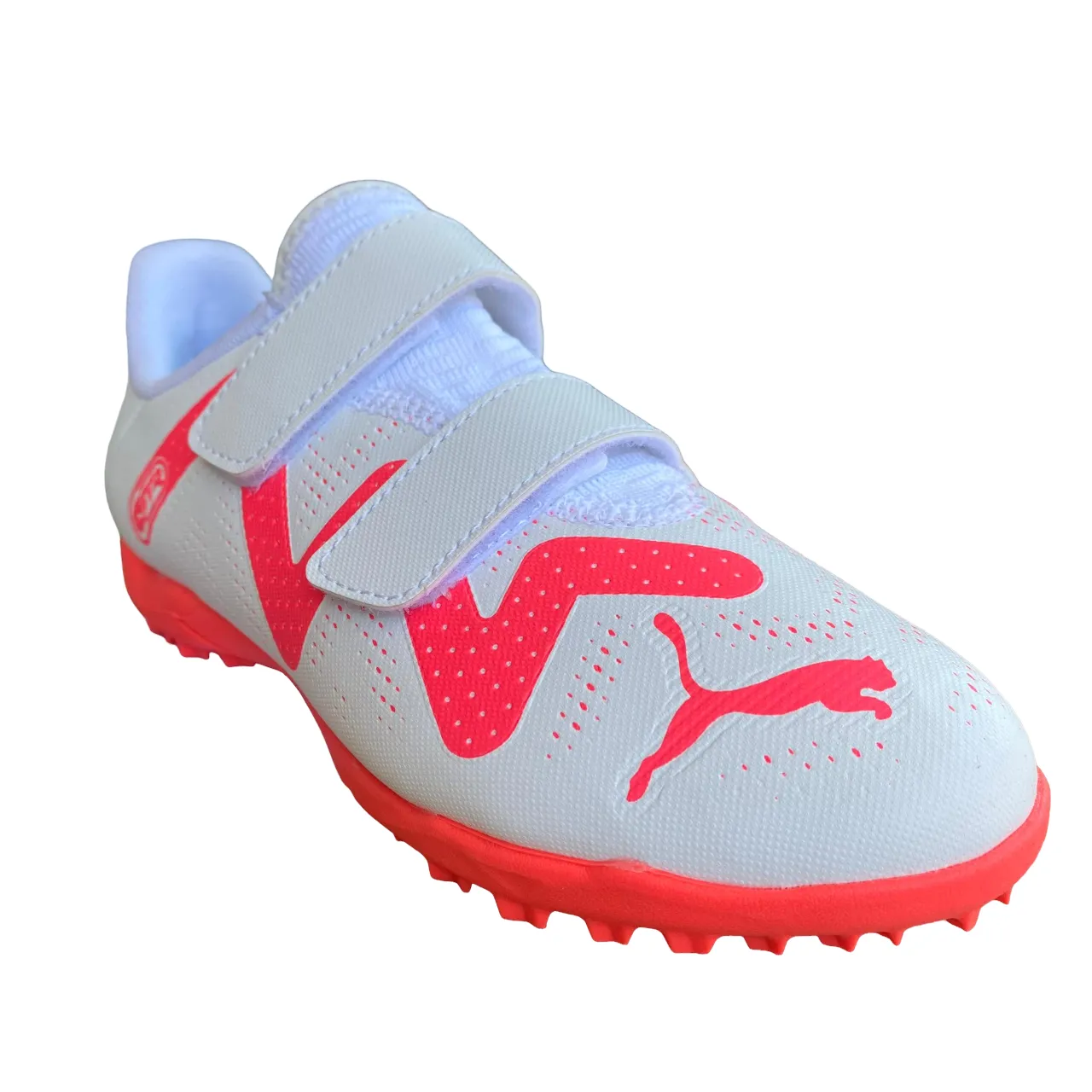 Puma boys' futsal shoe with strap Future Play TT V 107394-01 white-orchid