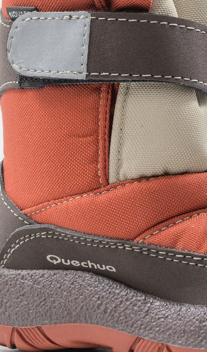 QUECHUA Boot bambino rosso/marrone in tessuto