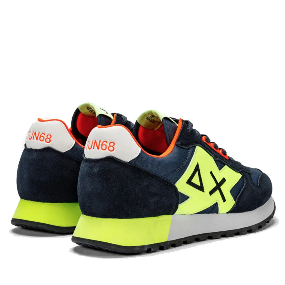 Scarpe Uomo Sun68 Sneakers Jaki Fluo Navy Blue - Z34113